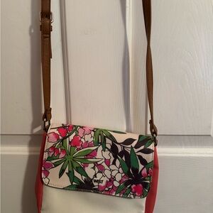 Nine West Floral Crossbody Bag - Pink, Green, and White